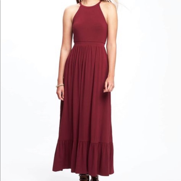 Old Navy Dresses & Skirts - OLD NAVY high neck maxi dress knit burgundy XXL